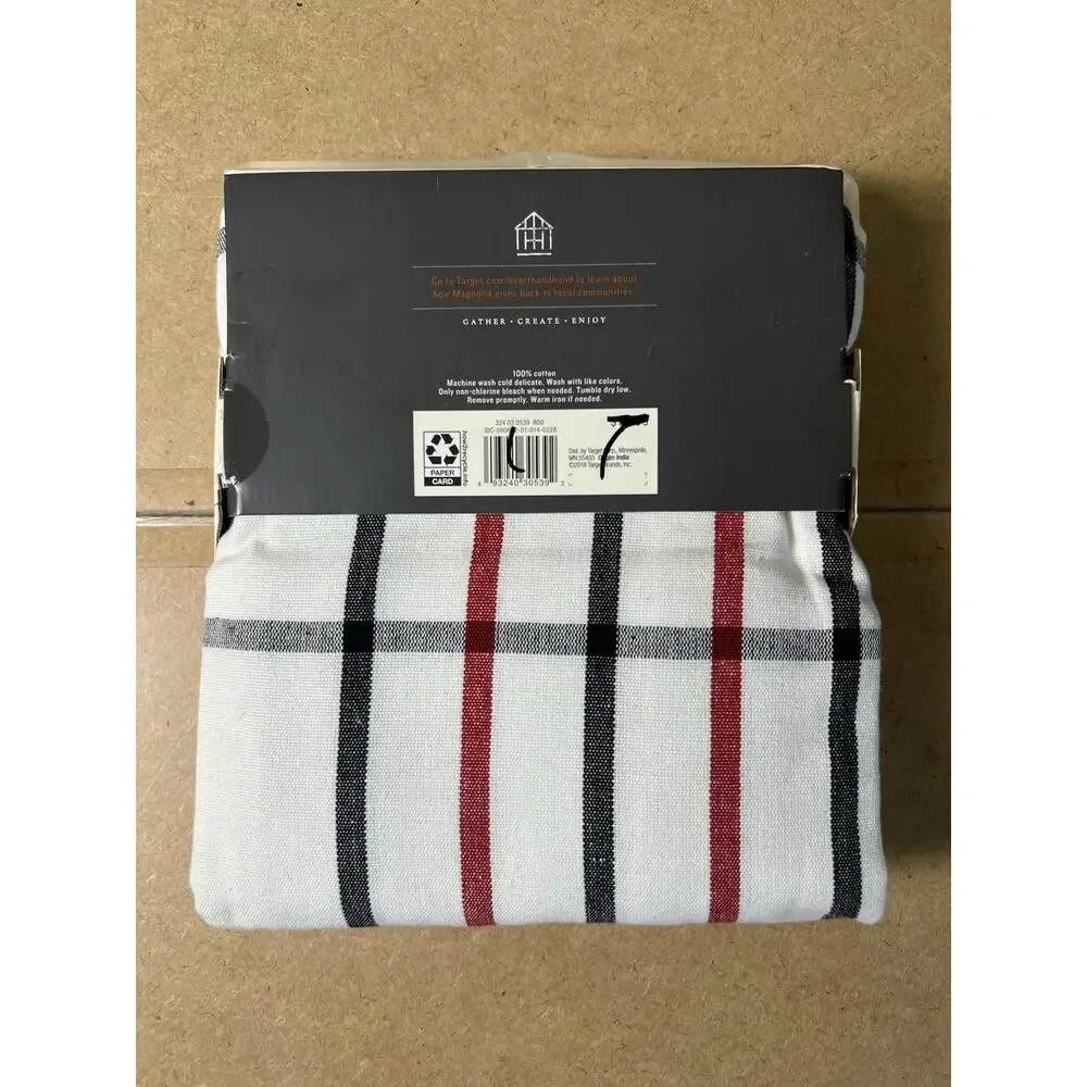 Hearth & Hand With Magnolia Throw White Non-Standard 100% Cotton Plaid Farmhouse